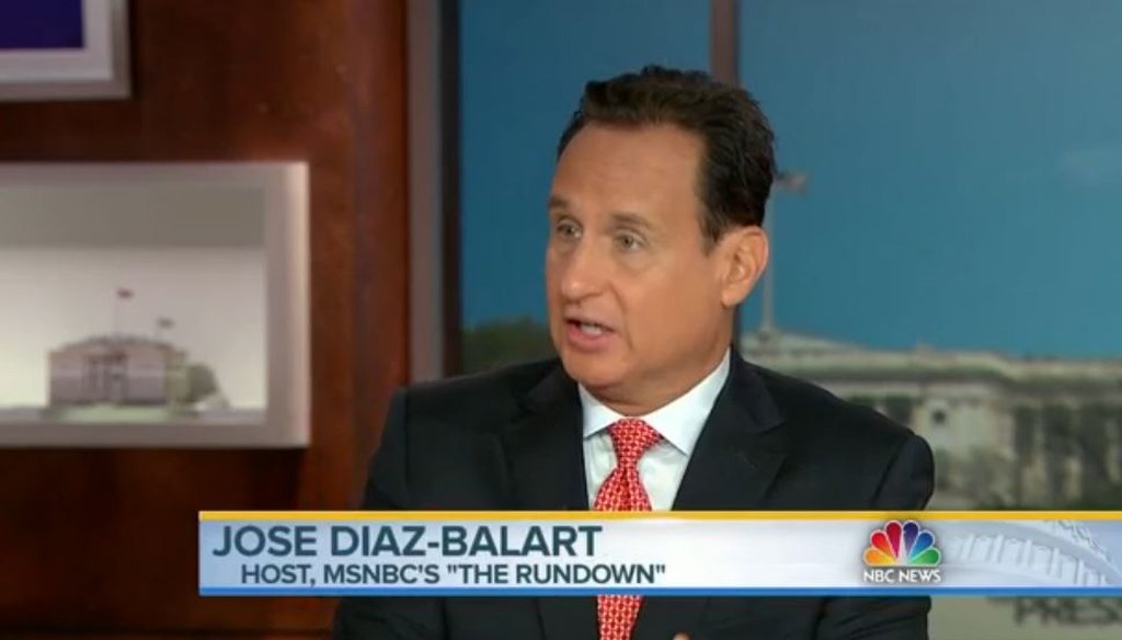 Jose Diaz-Balart reacts to immigration comments from Republicans Donald Trump and Pat Buchanan in the July 26 episode of "Meet the Press." (Screenshot)