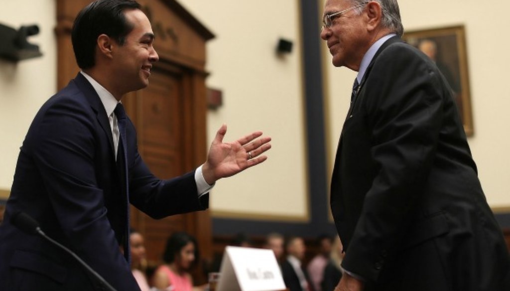 Rep. Ruben Hinojosa, right, made a True claim about the share of Hispanic college students relying on Pell grants (Getty Images, Alex Wong).