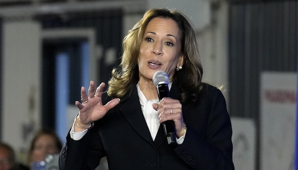 Democratic presidential nominee Vice President Kamala Harris speaks at a watch party at Cherry Street Pier after the presidential debate in Philadelphia, Sept. 10, 2024. (AP)