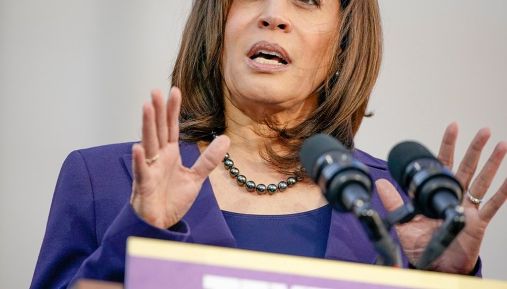 Democratic Sen. Kamala Harris, of California, speaks as she formally launches her presidential campaign at a rally in her hometown of Oakland, Calif., Sunday, Jan. 27, 2019. Tony Avelar / AP Photo