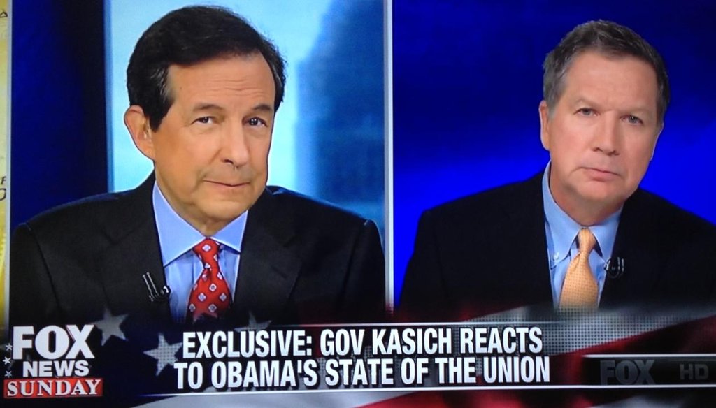Ohio Gov. John Kasich appeared on "Fox News Sunday" on Jan. 25, 2015.