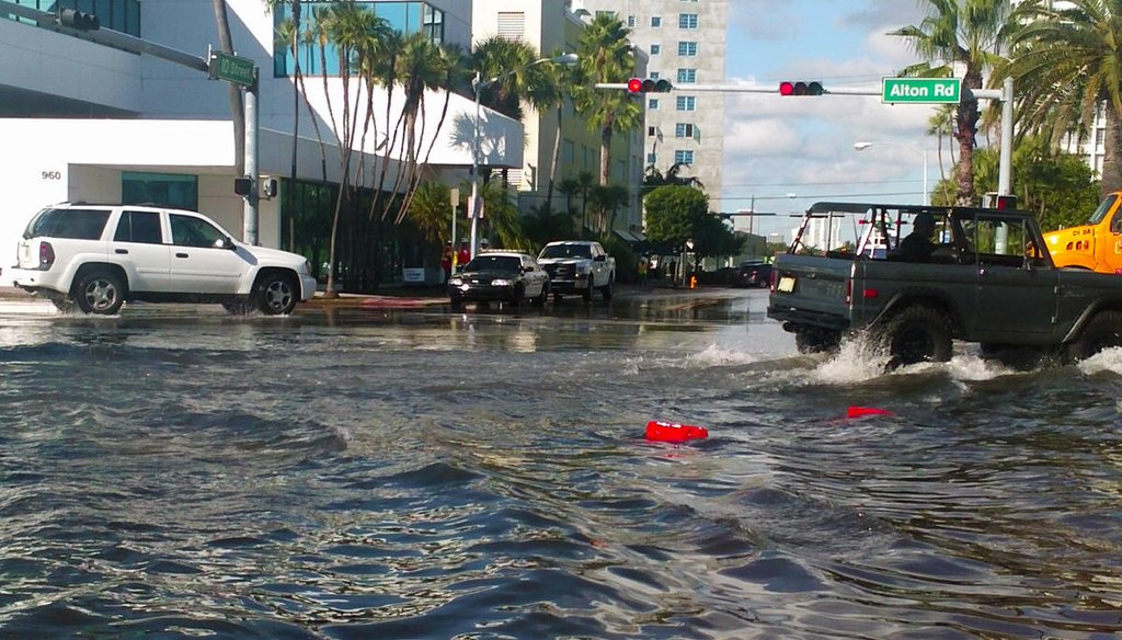 King Tide floods some Miami Beach streets -- as it did here in 2013. (WLRN)