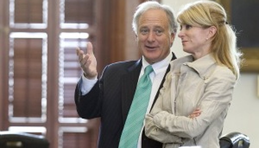 Sens. Kirk Watson of Austin and Wendy Davis of Fort Worth are two of 12 Democrats serving in the Texas Senate.