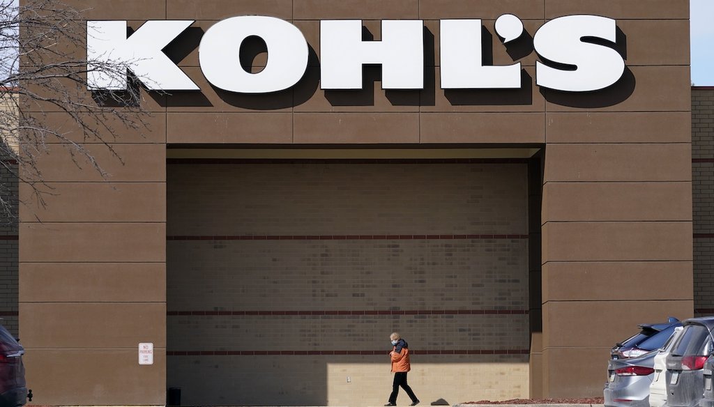 A woman arrives Feb. 25, 2021, at a Kohl's store in West Des Moines, Iowa. (AP)