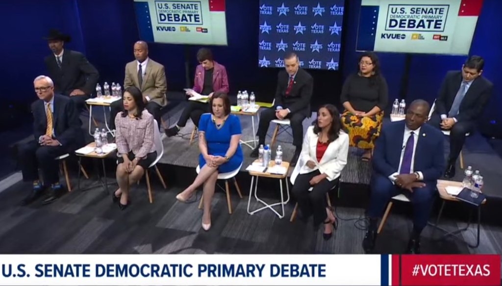 All but one candidate running for the Democratic nomination in Texas’ U.S. Senate race participated in a debate on Tuesday, hosted by KVUE. We fact-checked them.