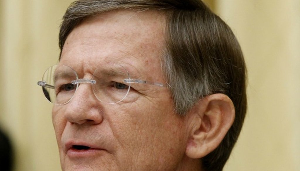 U.S. Rep. Lamar Smith told Texas delegates to the Republican National Convention in July 2016 that one third of federal inmates aren't legal U.S. residents. Mostly False, we found (Associated Press photo (2012)/Charles Dharapak)