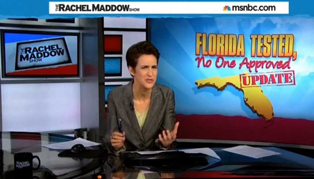 Rachel Maddow says a Florida group that promoted a law requiring drug testing for welfare recipients is an affiliate of the Koch brothers.