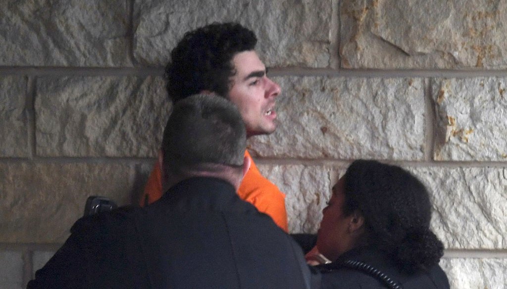 Luigi Mangione is escorted into Blair County Courthouse, Dec. 10, 2024, in Hollidaysburg, Pa. (AP)