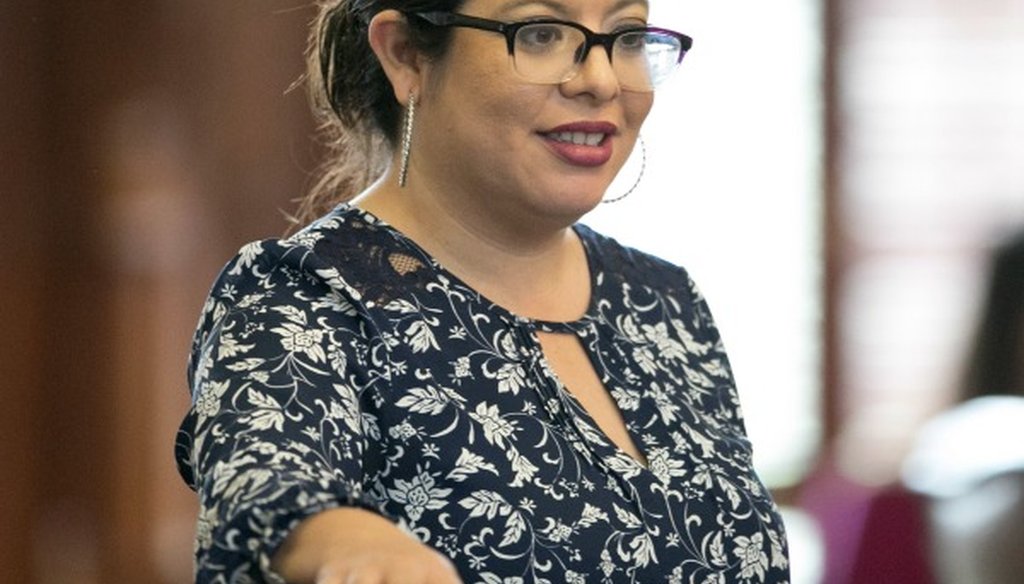 State Rep. Mary González of Clint made a claim about the relative safety of vasectomies and abortions in May 2017 House floor debate (Austin American-Statesman photo).