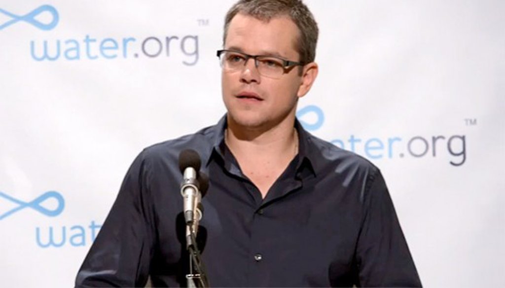 Matt Damon talked about the need to increase access to clean drinking water on the March 23, 2014, episode of ABC's "This Week."