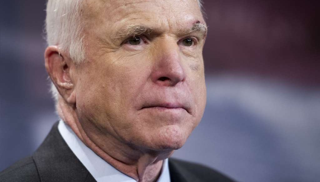 U.S. Sen. John McCain, R-Ariz., has been diagnosed with a brain tumor called a primary glioblastoma. (AP photo)