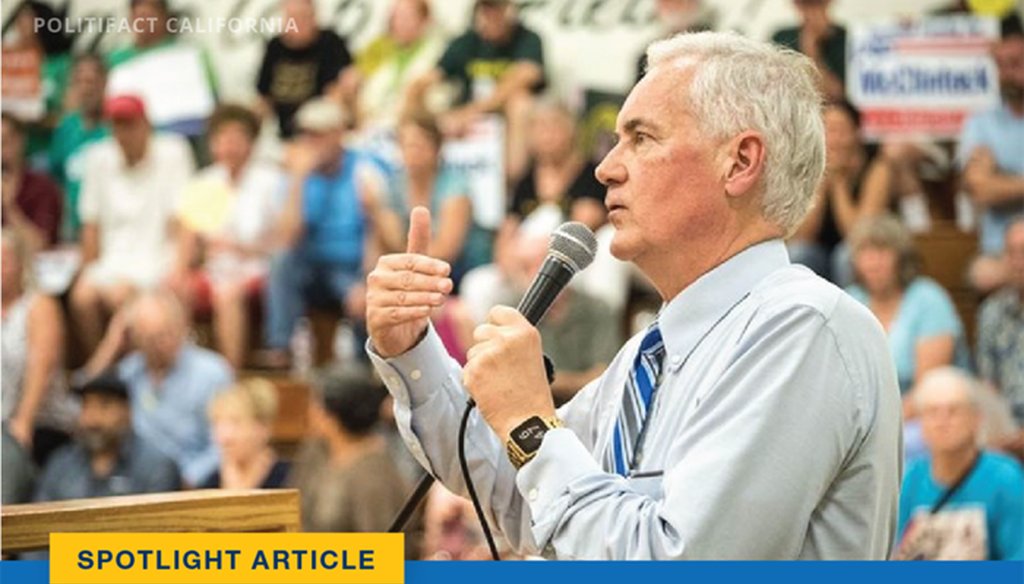 Rep. Tom McClintock, R-CA, recently claimed California has a "policy of releasing dangerous criminal illegal aliens back into our communities." Graphic by PolitiFact California