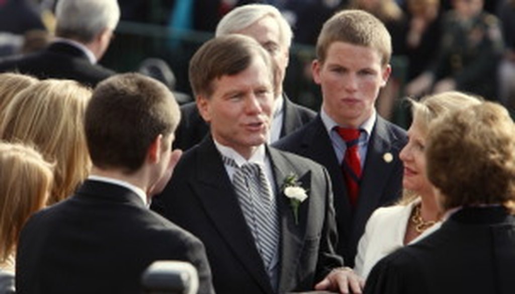 Gov. Bob McDonnell, shown here at his Janaury 2010 inauguration, made 48 campaign promises that we've been tracking. 