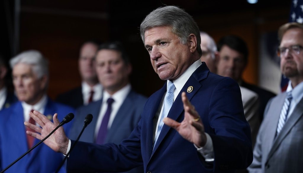 House Foreign Affairs Committee Chairman Michael McCaul, R-Texas, speaks Jan. 29, 2024, at a news conference in Washington. (AP)