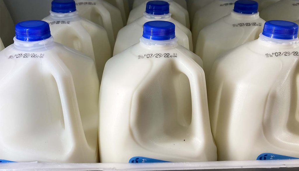 Milk is displayed July 12, 2022, at a Philadelphia grocery store. (AP)