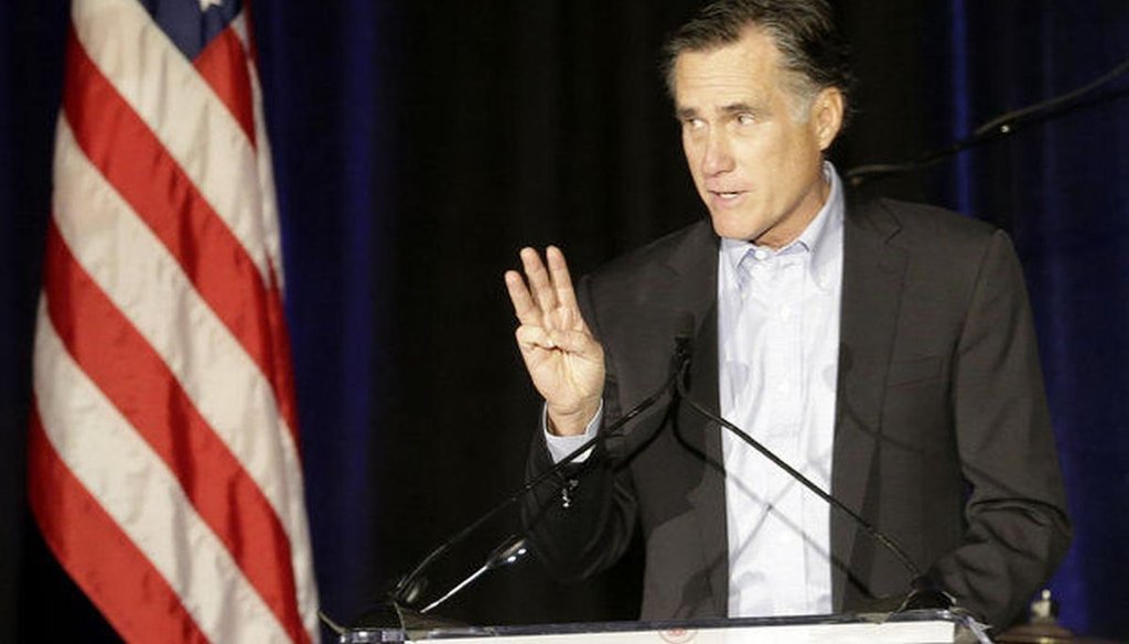 Mitt Romney deepened speculation about a possible third run for the presidency in a winter meeting of the Republican National Committee in San Diego on Jan. 16. AP photo.