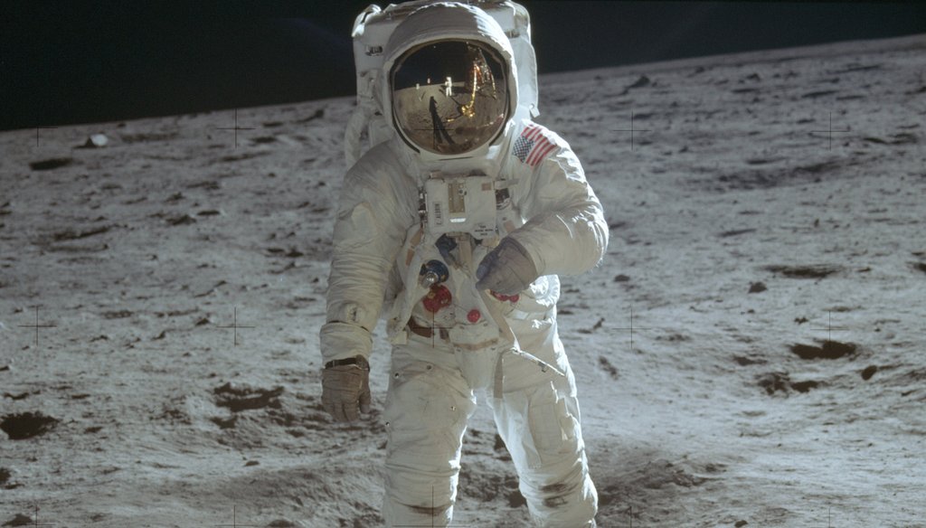 In this July 20, 1969 photo made available by NASA, astronaut Buzz Aldrin, lunar module pilot, walks on the surface of the moon during the Apollo 11 extravehicular activity. (Neil Armstrong/NASA via AP)