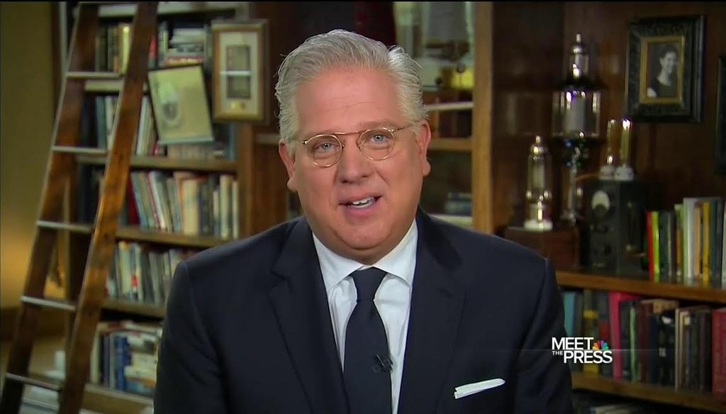Conservative commentator and Ted Cruz supporter Glenn Beck explains why he will never support Donald Trump as the GOP presidential nominee on the April 10, 2016, edition of "Meet the Press." (NBC photo)