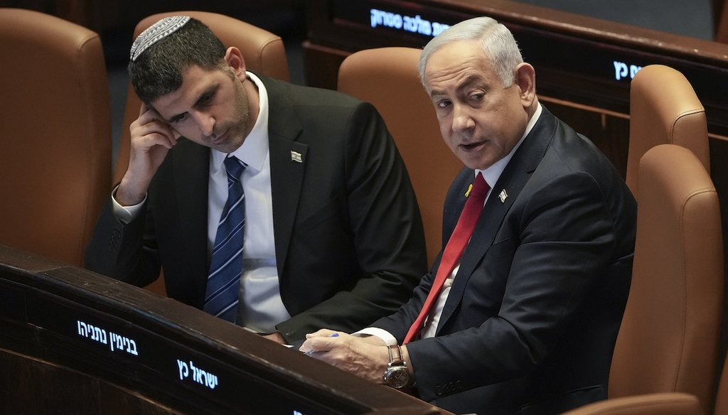 Israel's Prime Minister Benjamin Netanyahu attends a session of the Knesset, Israel's parliament, in Jerusalem, Nov. 18, 2024. (AP)