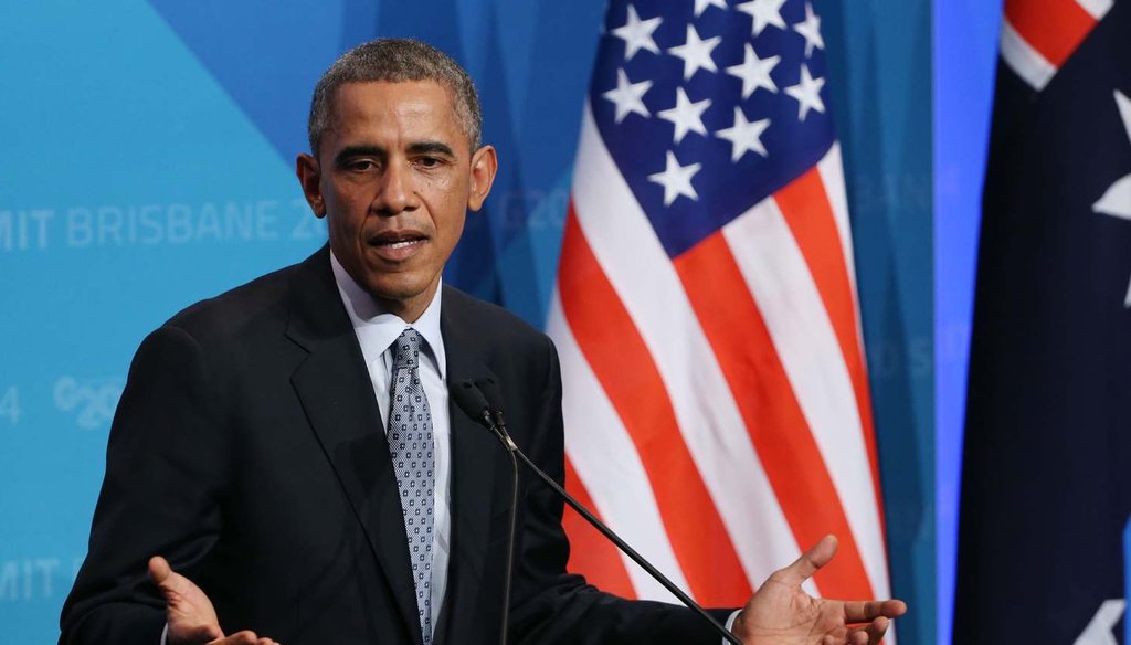 President Barack Obama touted the United States' economic recovery at a press conference following the G20 summit in Brisbane, Australia Nov. 16. Photo credit: AP