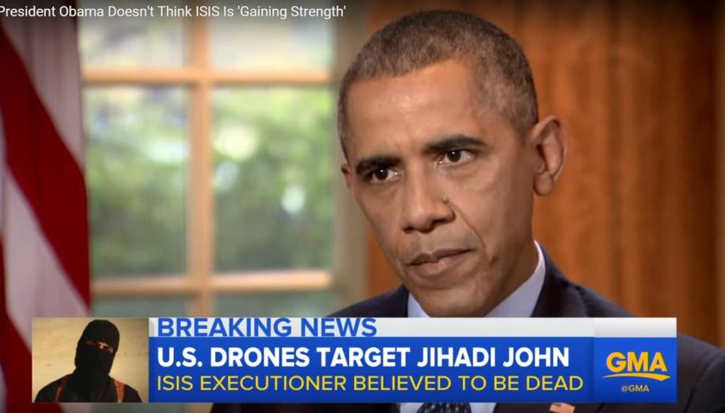 President Barack Obama discussing ISIS. (Screengrab)