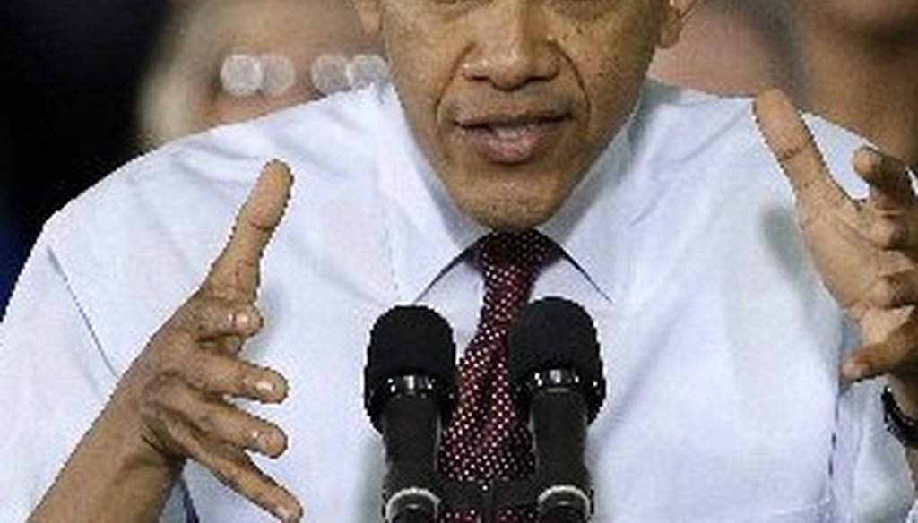 President Obama, speaking in Michigan Dec. 10, 2012, has landed in Texans' sights (Associated Press, Paul Sancya).