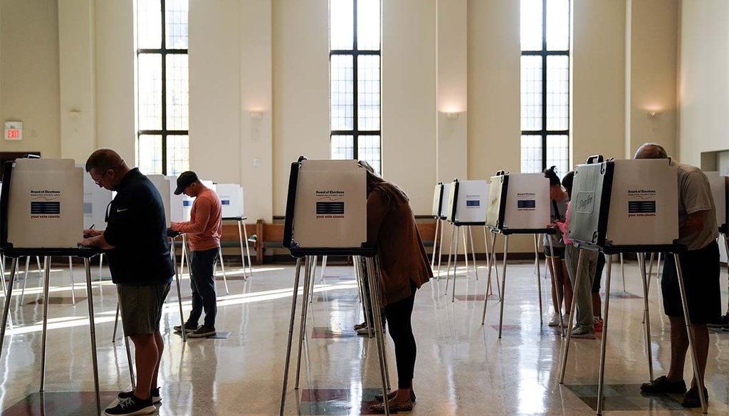 People vote on Election Day, Nov. 7, 2023, at Knox Presbyterian Church in Cincinnati. (AP)