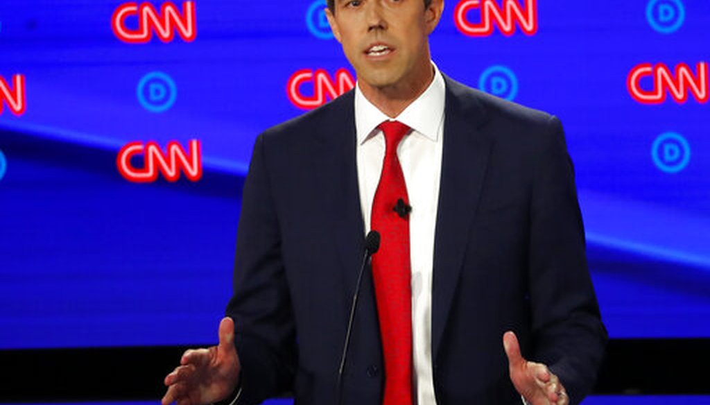 Former Texas Rep. Beto O'Rourke participates in the first of two Democratic presidential primary debates (AP).