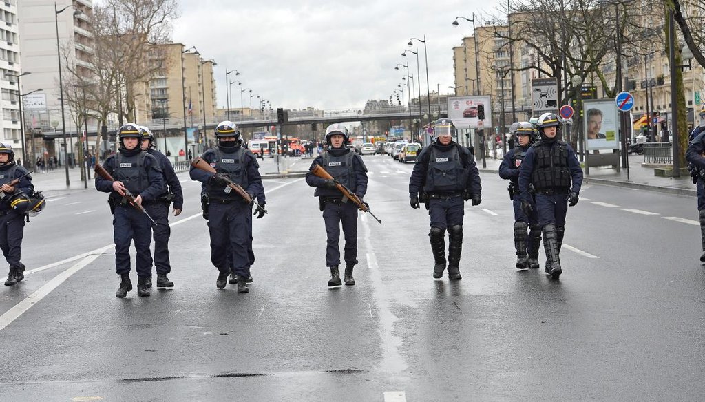 Police in Paris searched for two suspects tied to the massacre of a satirical newspaper's staff amid reports of a hostage situation at Port de Vincennes on Friday. Getty.