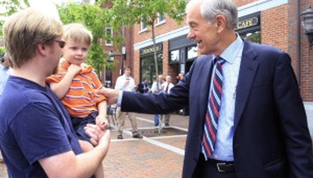 U.S. Rep. Ron Paul during a campaign stop in New Hampshire on June 10.