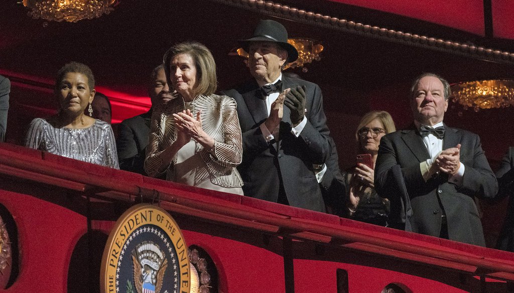 House Speaker Nancy Pelosi of Calif., and her husband, Paul Pelosi, attend the 45th Kennedy Center Honors in Washington, Dec. 4, 2022. (AP Photo/Manuel Balce Ceneta)