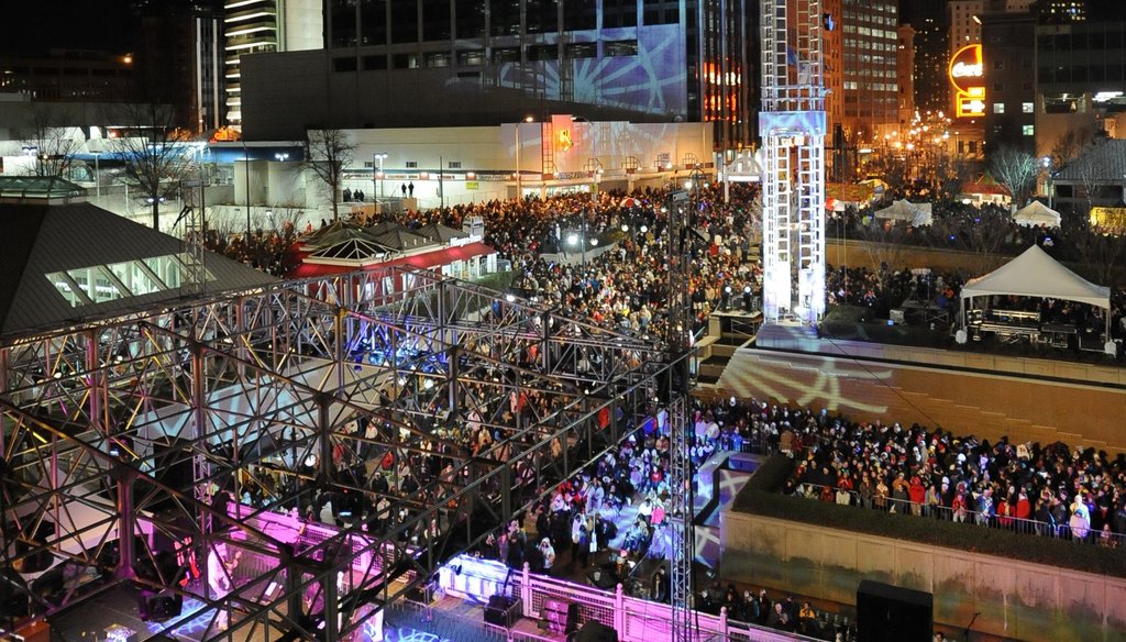 Revelers await the Peach Drop at Atlanta Underground. As the New Year approaches, we reprise our favorite misrepresentations of 2010.