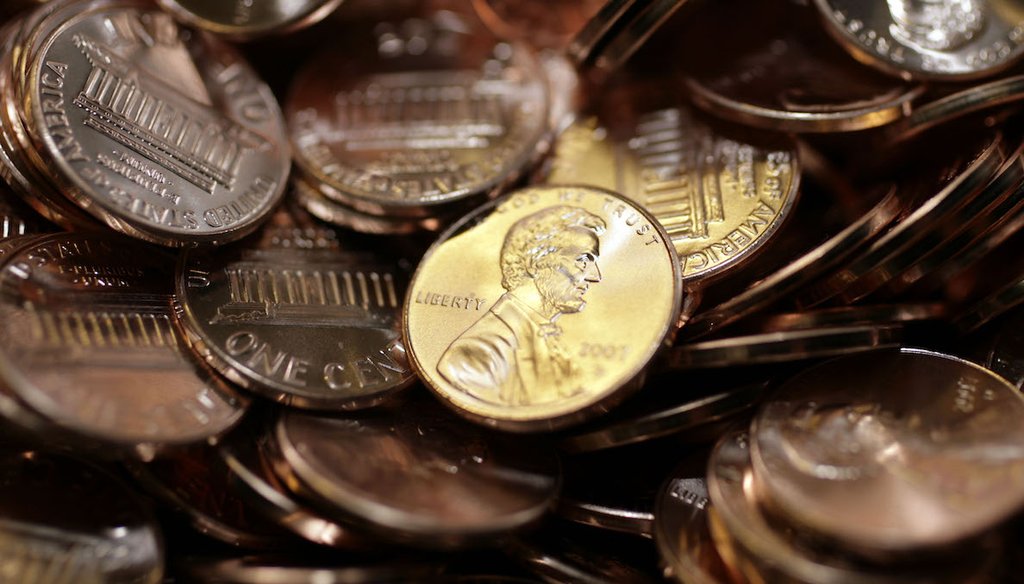 Freshly-made pennies at the U.S. Mint in Denver in 2007. (AP)