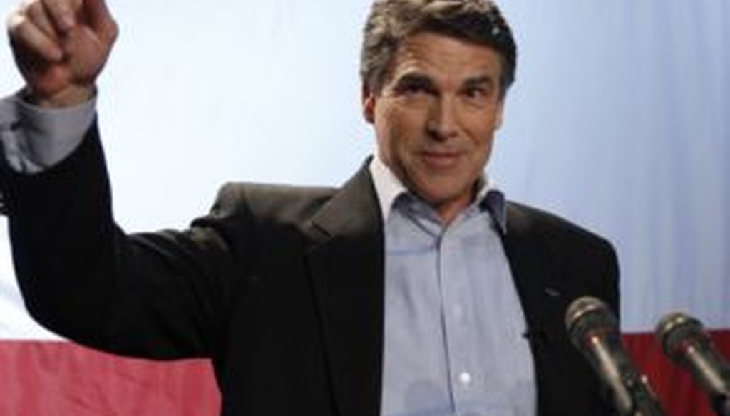 Gov. Rick Perry on election night. Photo by The Associated Press.