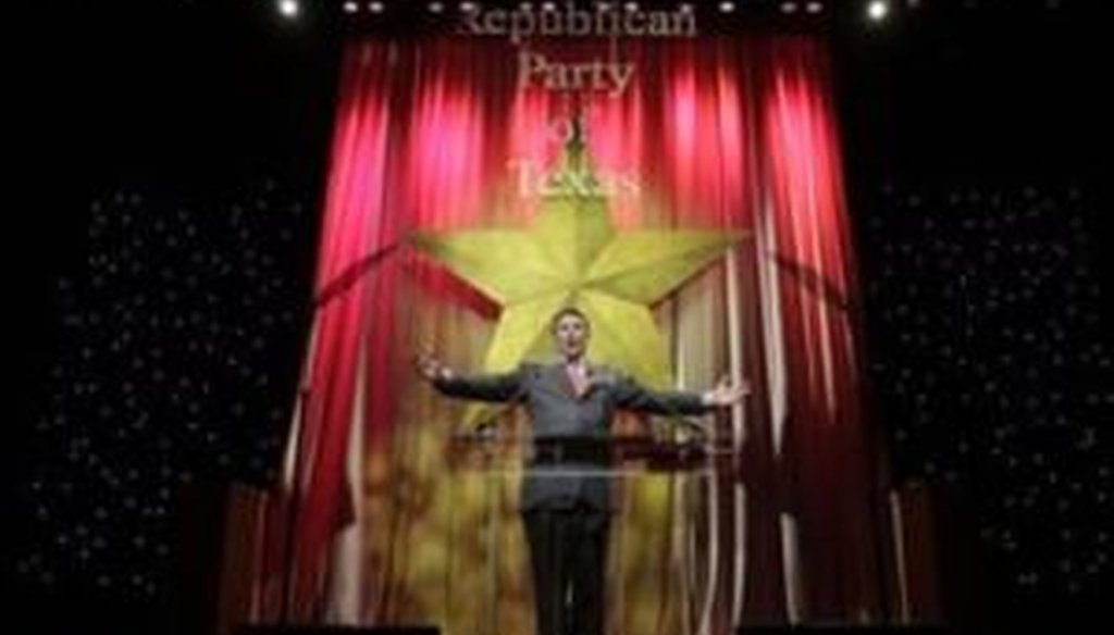 Gov. Rick Perry addresses delegates at GOP state convention this summer (Associated Press photo).