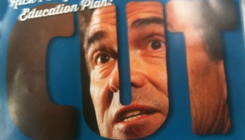Fix Austin Schools sent voters a mailer with this image and message about Rick Perry in May 2013.