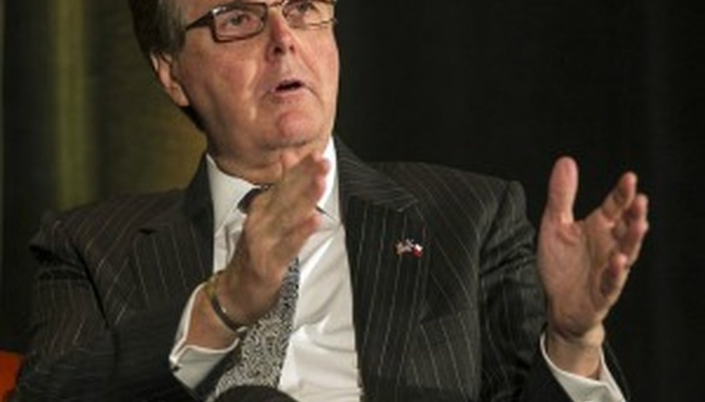 State Sen. Dan Patrick, the Houston Republican nominated for lieutenant governor, volleyed a question about a fact check during the Texas Tribune Festival Sept. 20, 2014 (Austin American-Statesman photo, Rodolfo Gonzalez).
