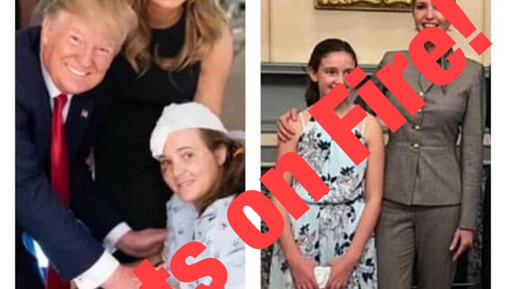 This image shared on Facebook says that the daughter of a former White House employee posed as a victim of a mass shooting. We rate this Pants on Fire!