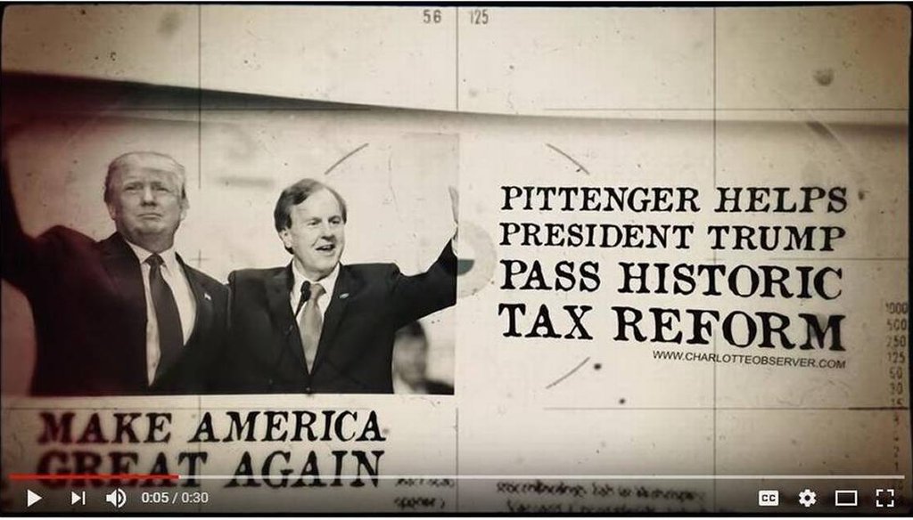 In an attack ad, Rep. Robert Pittenger accuses his Republican primary rival of trying to “stop Trump” in 2016.