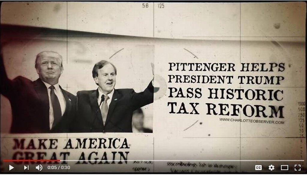 In an attack ad, Rep. Robert Pittenger accuses his Republican primary rival of trying to “stop Trump” in 2016. 
