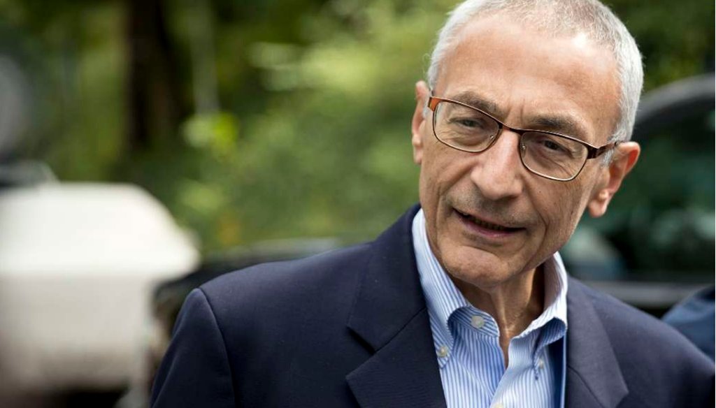In this Oct. 5, 2016, photo, Hillary Clinton campaign chairman John Podesta speaks to reporters in Washington. The WikiLeaks organization on Oct. 7, posted what it said were thousands of emails from Podesta. (AP Photo/Andrew Harnik)