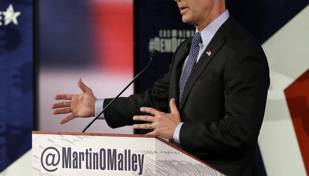 Martin O'Malley at the Iowa Democratic presidential debate. (AP)