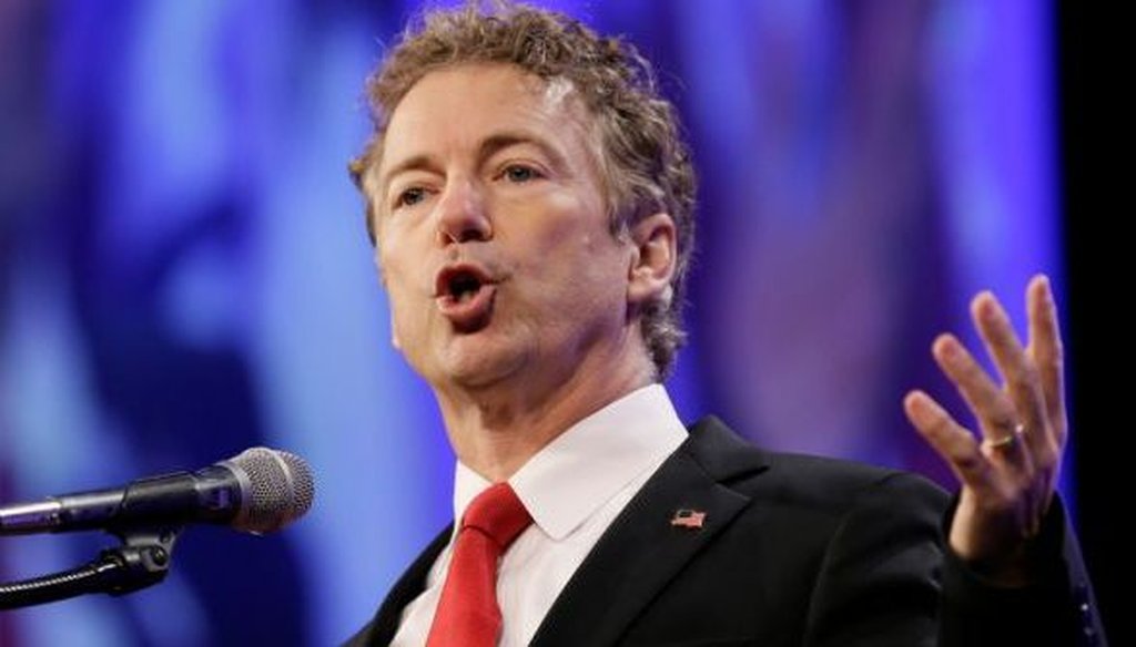 Republican presidential candidate Rand Paul speaks in Des Moines, Iowa, on May 16, 2015.