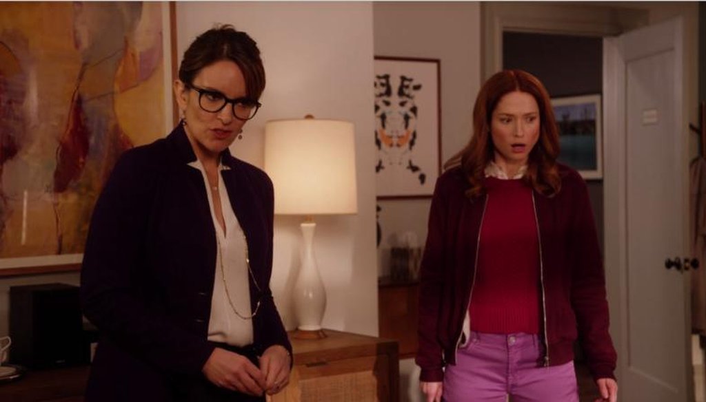 Tina Fey plays Dr. Andrea Bayden, and Ellie Kemper plays Kimmy Schmidt in an episode of Netflix's "Unbreakable Kimmy Schmidt." (screenshot)