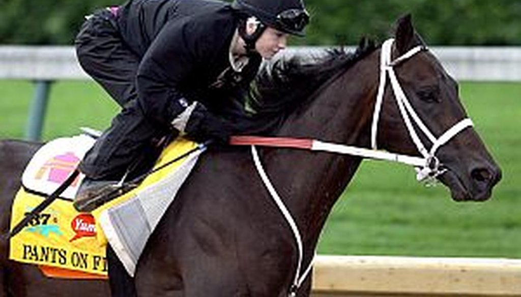 Pants on Fire finished this year's Kentucky Derby. True.