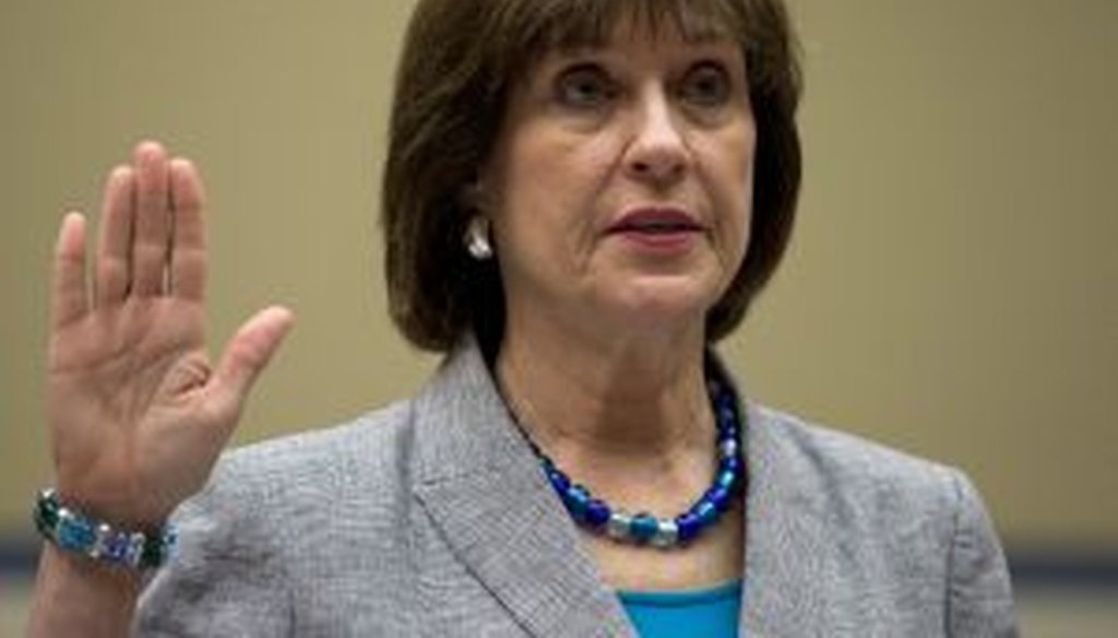 IRS official Lois Lerner is sworn in on Capitol Hill in Washington, May 22, 2013, before the House Oversight Committee hearing to investigate the extra scrutiny IRS gave to tea party and other conservative groups applying for tax-exempt status. (AP)
