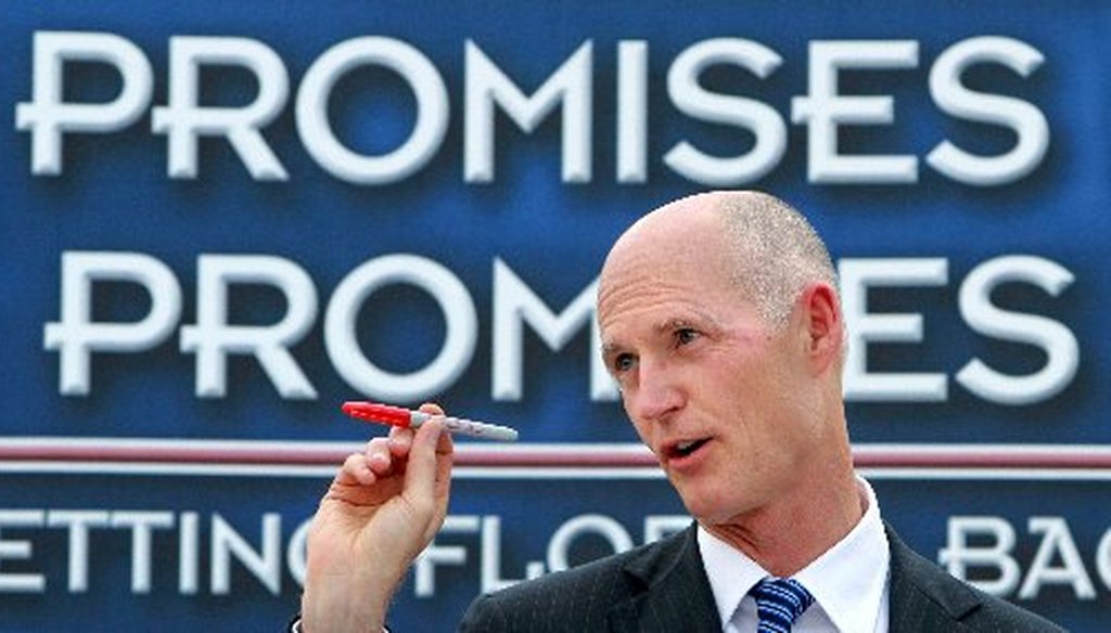 PolitiFact Florida is tracking Gov. Rick Scott's promises on the Scott-O-Meter. Photo by Joe Burbank | Orlando Sentinel.