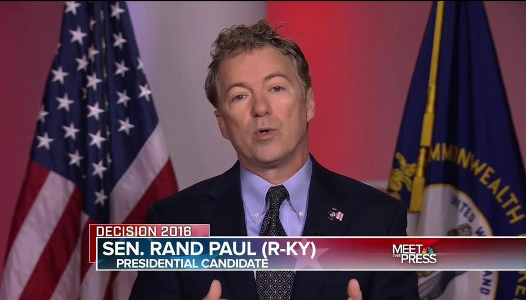 Sen. Rand Paul, R-Ky., criticizes the missed votes of his GOP presidential foes and fellow senators, Ted Cruz and Marco Rubio, on NBC's "Meet the Press" on Jan. 3, 2016. (NBC photo)