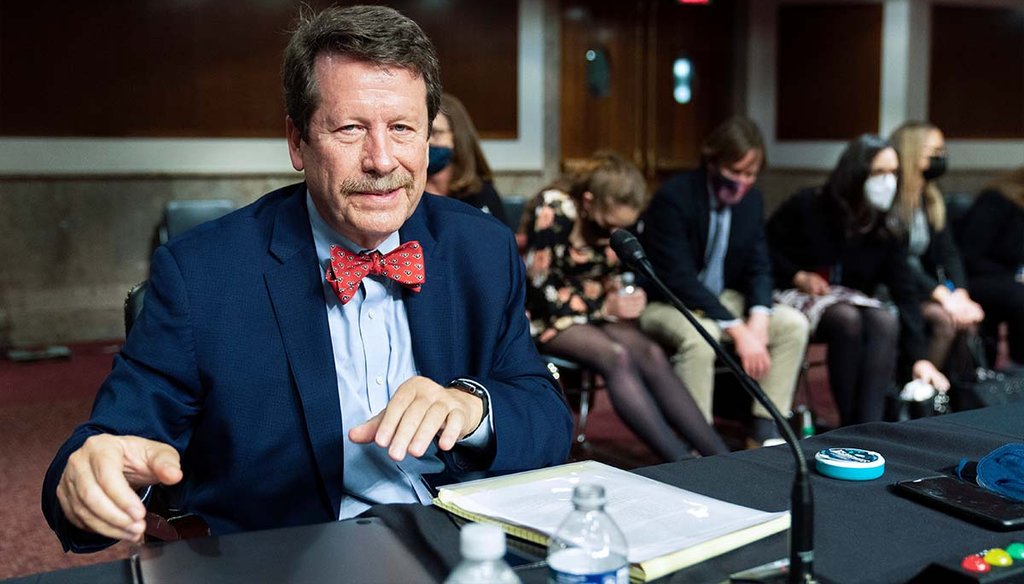 Food and Drug Administration Commissioner Robert Califf gathers documents as the Senate Committee on Health, Education, Labor and Pension adjourns a hearing Dec. 14, 2021, on Capitol Hill in Washington. (AP)