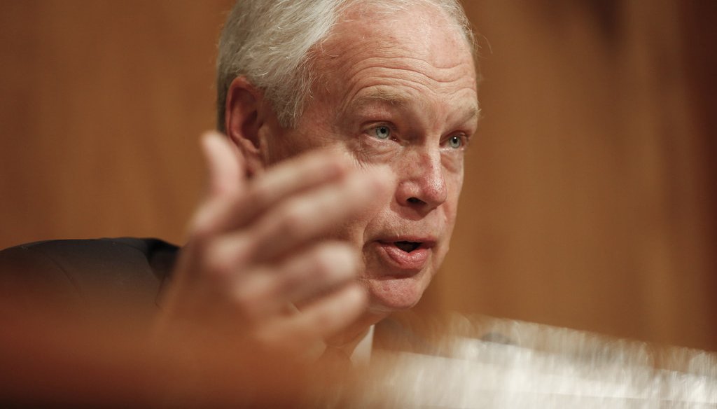 U.S. Sen. Ron Johnson (R-Wis.) questions witnesses during a hearing on migration at the United States Southern Border on April 9, 2019 in Washington, D.C. (Stefani Reynolds/CNP/Zuma Press/TNS)